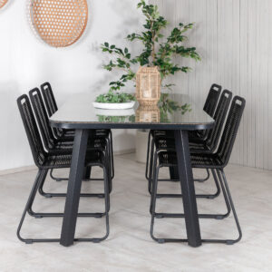 Paola, Lindos – Ensemble repas – Noir, Sable