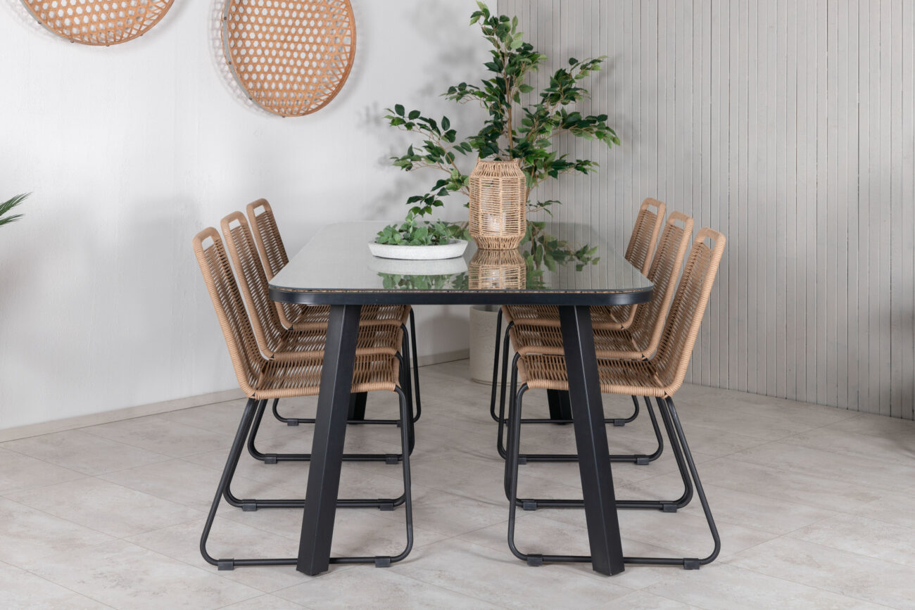 Paola, Lindos – Ensemble repas – Noir, Sable