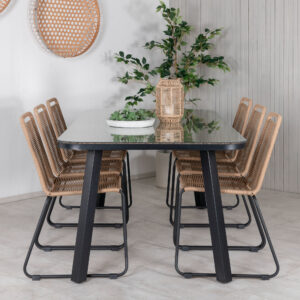 Paola, Lindos – Ensemble repas – Noir, Sable