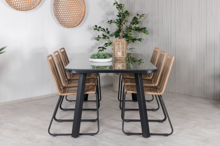 Paola, Lindos – Ensemble repas – Noir, Sable