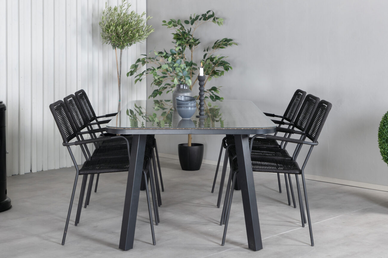 Paola, Lindos – Ensemble repas – Noir, Sable