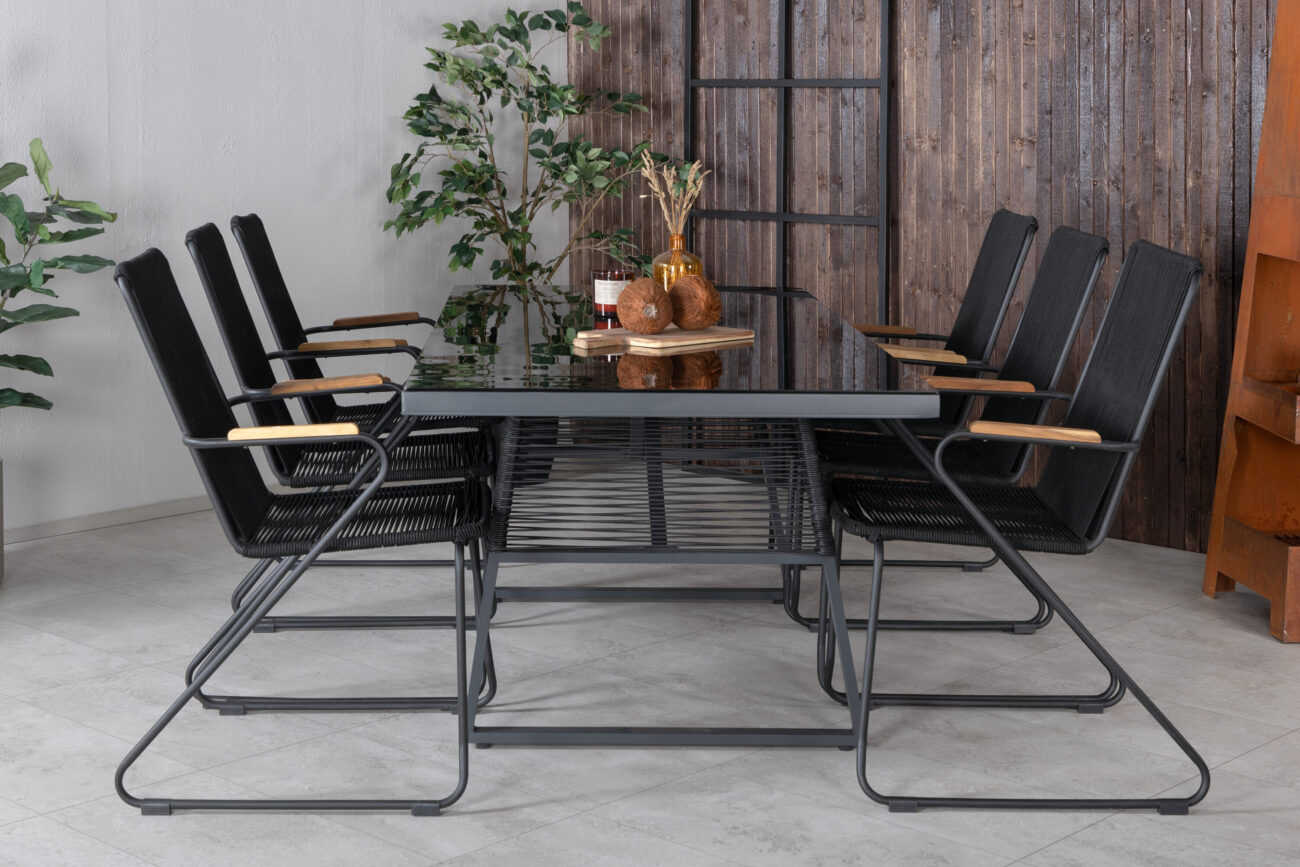 Dallas, Bois – Ensemble repas – Noir