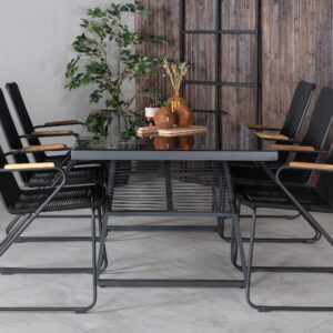 Dallas, Bois – Ensemble repas – Noir