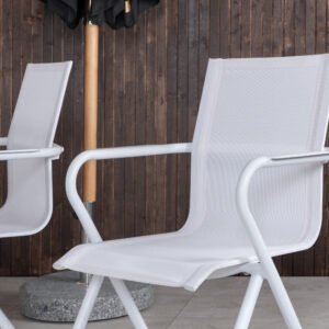 Mexico, Alina – Ensemble repas – Naturel – Table : ⌀140 Chaise : 63 x 86 x 58 cm