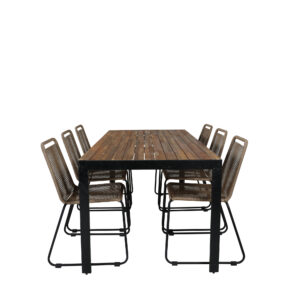 Bois, Lindos – Ensemble repas – Naturel