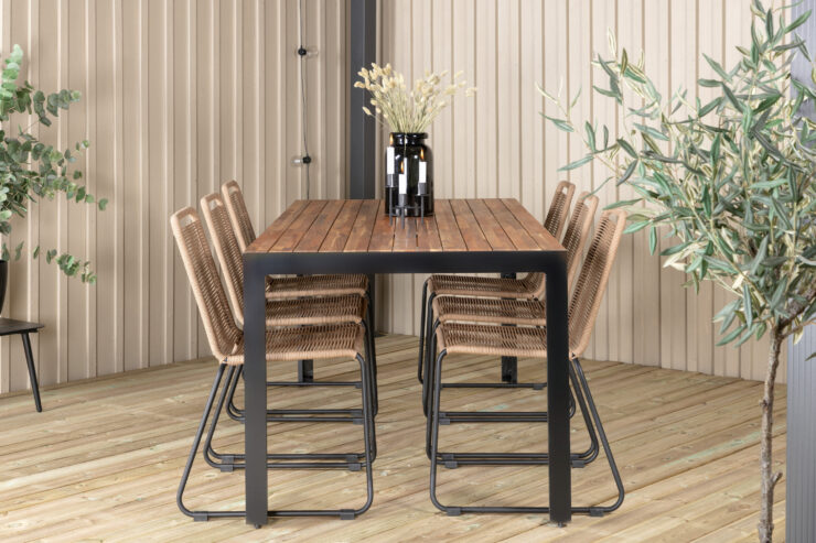 Bois, Lindos – Ensemble repas – Naturel