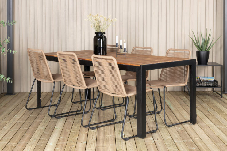 Bois, Lindos – Ensemble repas – Naturel