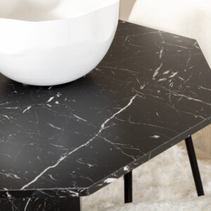 Marbs, Polar – Ensemble repas rond – Noir – Table : ⌀110 Chaise : 53 x 87 x 44 cm