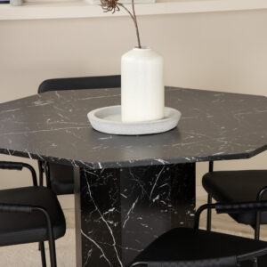 Marbs, Tvist – Ensemble repas rond – Noir – Table : ⌀110 Chaise : 59 x 77 x 53 cm