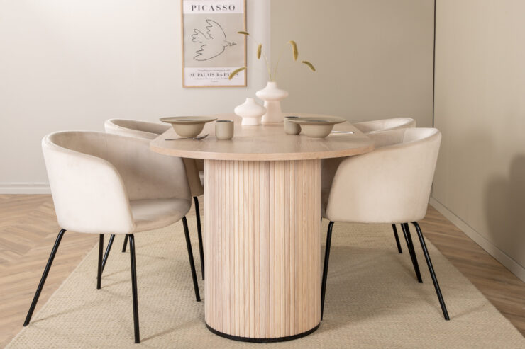 Bianca, Berit – Ensemble repas ovale – Blanchi