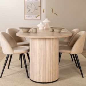 Bianca, Velvet – Ensemble repas ovale – Blanchi