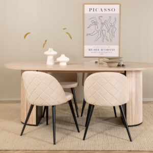 Bianca, Velvet – Ensemble repas ovale – Blanchi