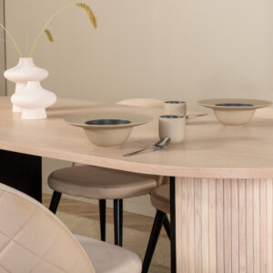 Bianca, Velvet – Ensemble repas ovale – Blanchi