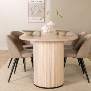 Bianca, Velvet – Ensemble repas ovale – Blanchi