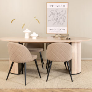 Bianca, Velvet – Ensemble repas ovale – Blanchi