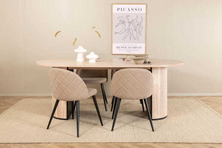 Bianca, Velvet – Ensemble repas ovale – Blanchi
