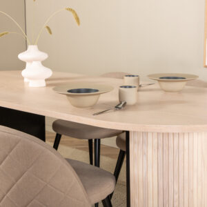 Bianca, Velvet – Ensemble repas ovale – Blanchi