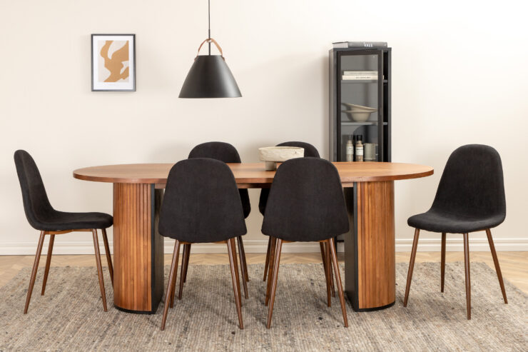 Bianca, Polar – Ensemble repas ovale – Noyer