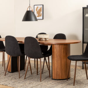 Bianca, Polar – Ensemble repas ovale – Noyer