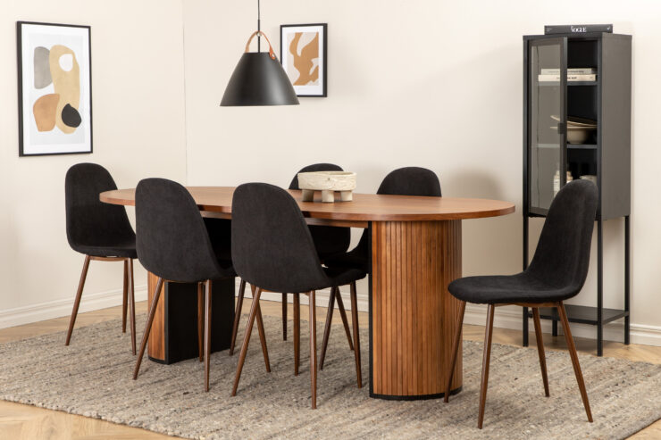 Bianca, Polar – Ensemble repas ovale – Noyer