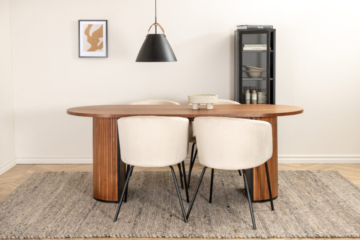 Bianca, Berit – Ensemble repas ovale – Noyer