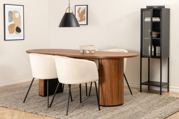 Bianca, Berit – Ensemble repas ovale – Noyer
