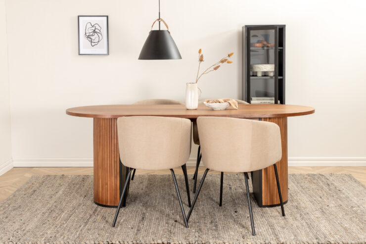 Bianca, Berit – Ensemble repas ovale – Noyer