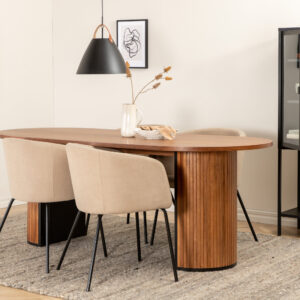 Bianca, Berit – Ensemble repas ovale – Noyer