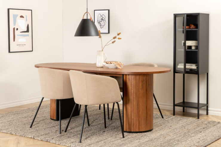 Bianca, Berit – Ensemble repas ovale – Noyer