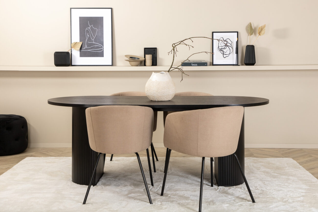 Bianca, Berit – Ensemble repas ovale – Noir