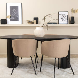 Bianca, Berit – Ensemble repas ovale – Noir