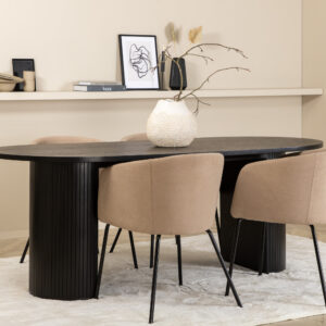 Bianca, Berit – Ensemble repas ovale – Noir