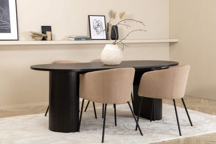 Bianca, Berit – Ensemble repas ovale – Noir