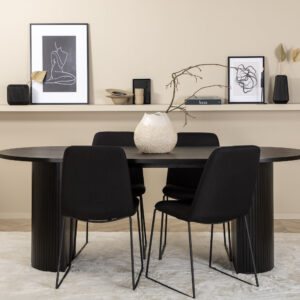 Bianca, Muce – Ensemble repas ovale – Noir