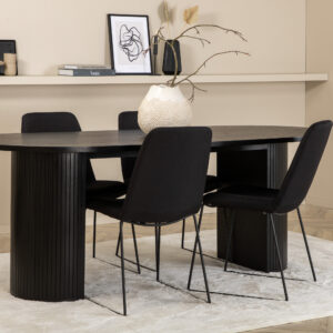 Bianca, Muce – Ensemble repas ovale – Noir