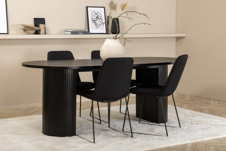 Bianca, Muce – Ensemble repas ovale – Noir