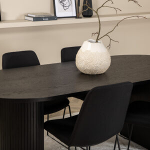 Bianca, Muce – Ensemble repas ovale – Noir