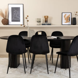 Bianca, Polar – Ensemble repas ovale – Noir
