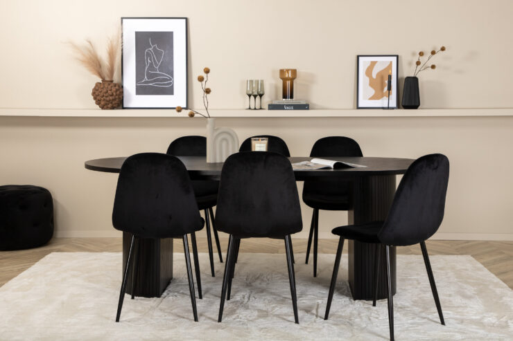 Bianca, Polar – Ensemble repas ovale – Noir