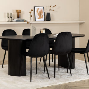 Bianca, Polar – Ensemble repas ovale – Noir