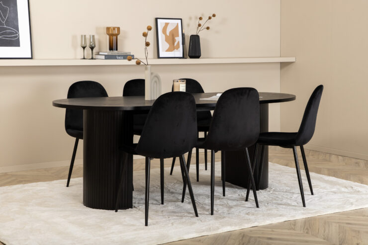 Bianca, Polar – Ensemble repas ovale – Noir