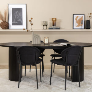 Bianca, Vault – Ensemble repas ovale – Noir