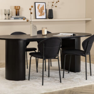Bianca, Vault – Ensemble repas ovale – Noir