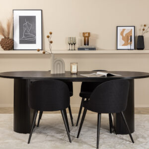 Bianca, Velvet – Ensemble repas ovale – Noir