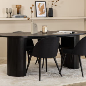 Bianca, Velvet – Ensemble repas ovale – Noir