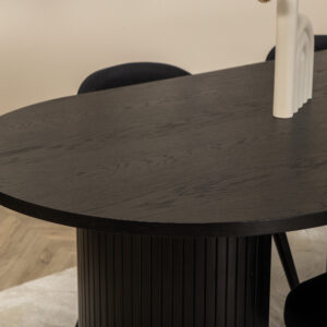 Bianca, Velvet – Ensemble repas ovale – Noir