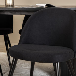 Bianca, Velvet – Ensemble repas ovale – Noir