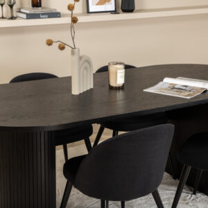 Bianca, Velvet – Ensemble repas ovale – Noir