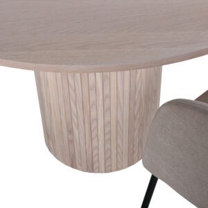Bianca, Berit – Ensemble repas rond – Blanchi – Table : ⌀110 Chaise : 55 x 78 x 55 cm