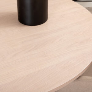 Bianca, Berit – Ensemble repas rond – Blanchi – Table : ⌀110 Chaise : 55 x 78 x 55 cm